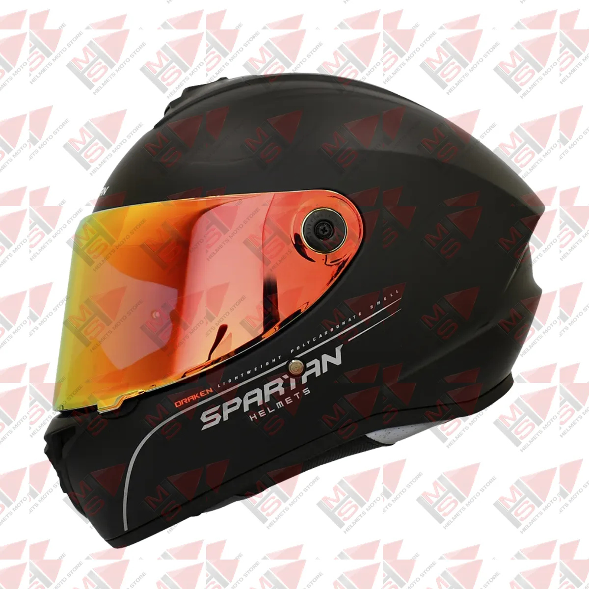 CASCO SPARTAN DRAKEN SOLID A1 VISOR ROJO